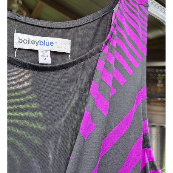 Bailey Blue Stripe Sleeveless Maxi Dress Chevron Medium M PreOwned Black Magenta - Picture 5 of 6